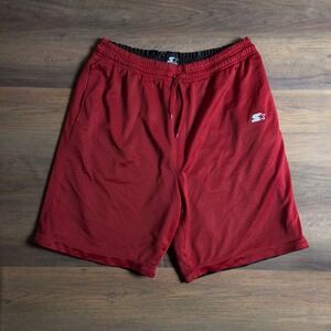 Starter Mens Red Mesh Basketball Shorts Athletic Gym Workout Size Large 1573